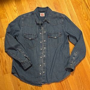 Levi's Blue Denim Western Snap Shirt
